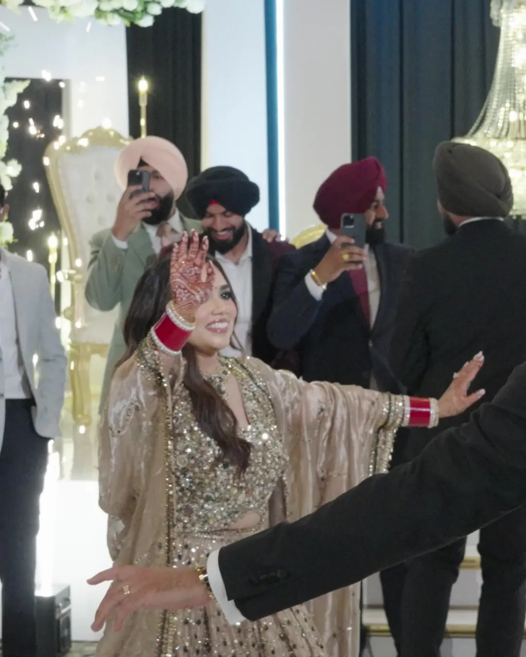 Bride dancing