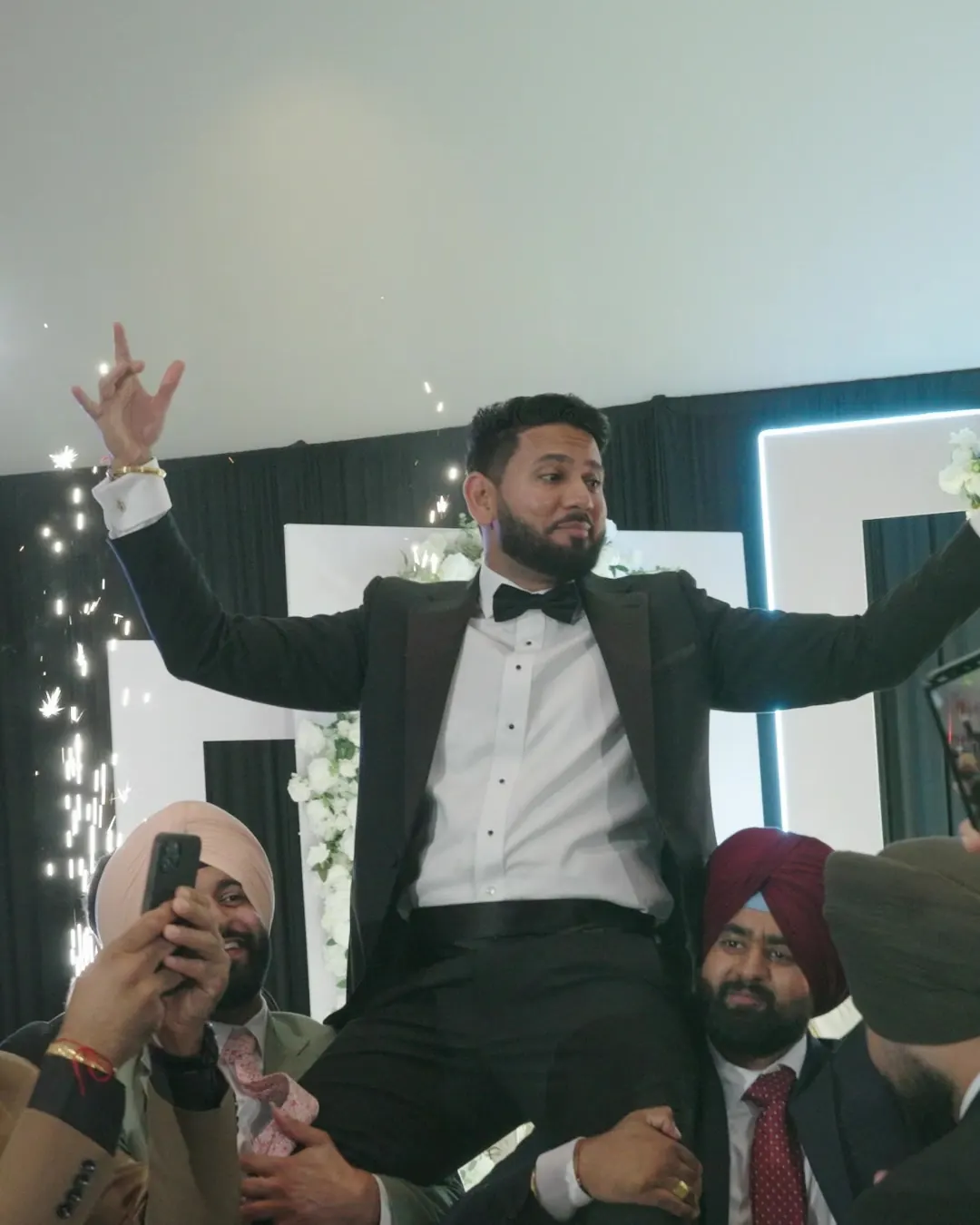 Groom lifted
